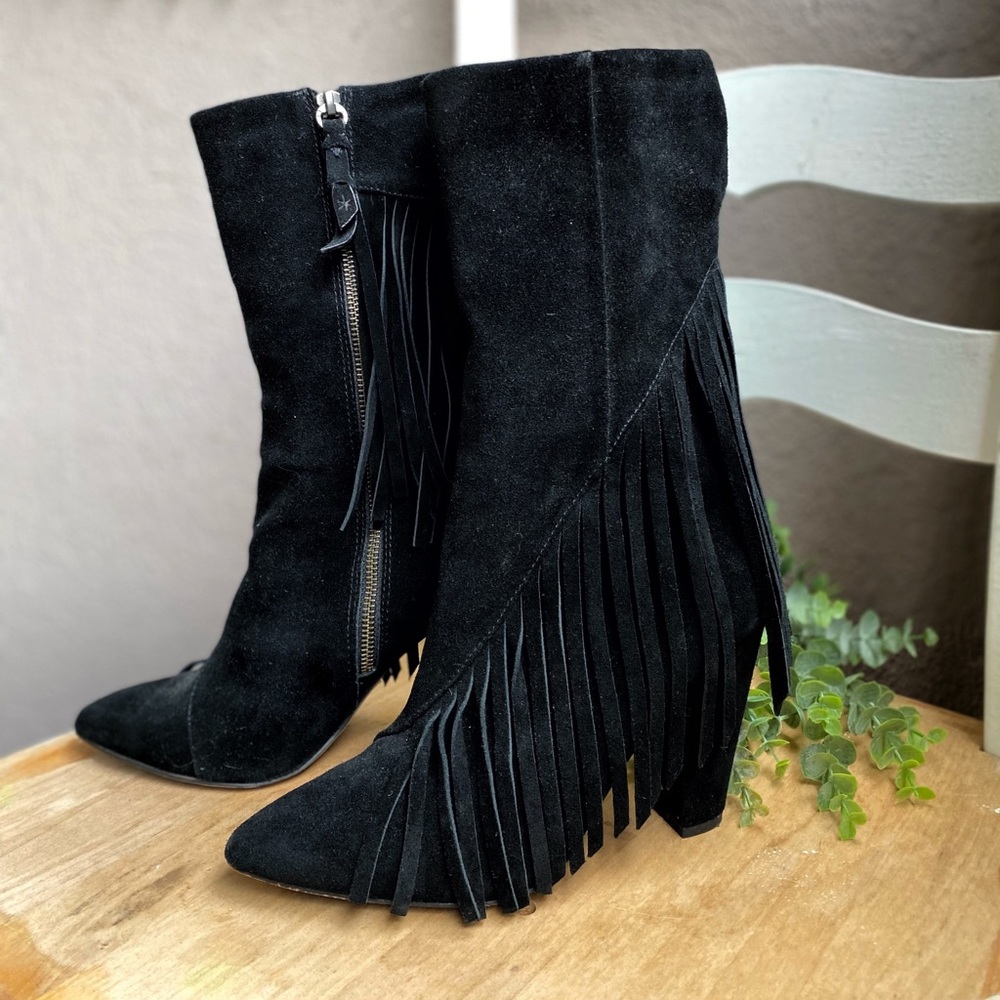 Splendid Suede Fringe Boots 8.5
